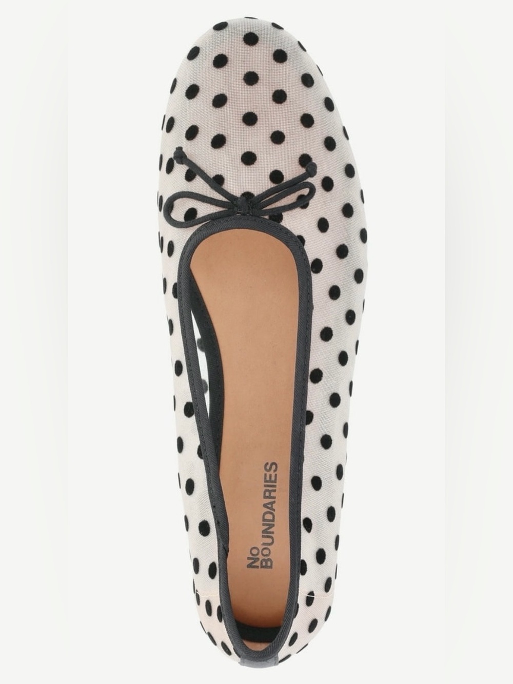 NWT no boundaries Polka Dot Mesh Ballet Flat size 10 - Picture 4 of 6